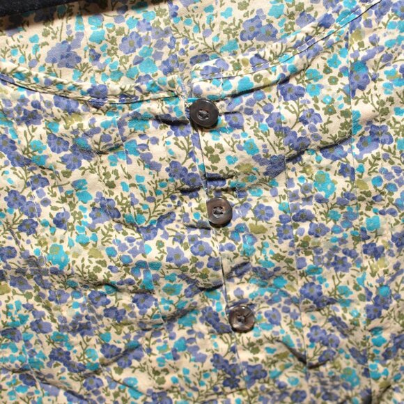 Plus Size XXL Old Navy Ditsy Floral Cotton Pleated Short Cap Sleeve Blouse Top - Picture 7 of 13